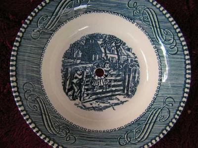 Vintage Currier & Ives appetizer 3 tier tid-bit tray.