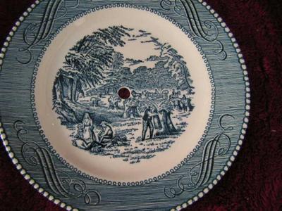 Vintage Currier & Ives appetizer 3 tier tid-bit tray.