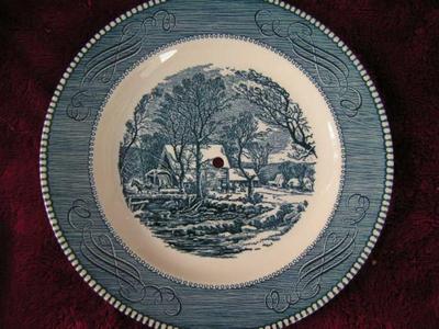Vintage Currier & Ives appetizer 3 tier tid-bit tray.