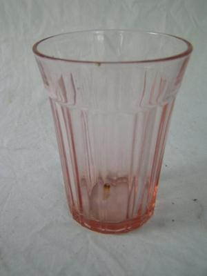 Vintage Fortune Pink Depression Glass. 9oz. Tumbler c.1930s.