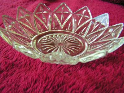 Vintage Federal Glass Co. pressed crystal small plate and dish