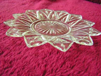 Vintage Federal Glass Co. pressed crystal small plate and dish