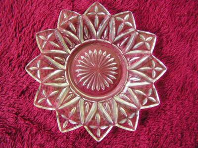 Vintage Federal Glass Co. pressed crystal small plate and dish