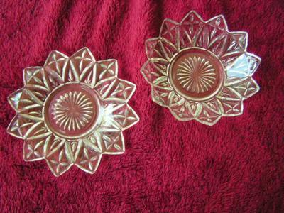 Vintage Federal Glass Co. pressed crystal small plate and dish