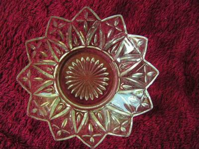 Vintage Federal Glass Co. pressed crystal small plate and dish