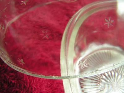 1800s covered butter dish. Clear press glass, unknown origins.