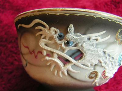 Vinage/antique Japanese Dragonware hand painted porcelain teacup & saucer