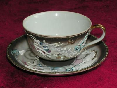 Vinage/antique Japanese Dragonware hand painted porcelain teacup & saucer