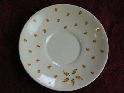 Arabia Monica teacup & saucer set. Tiny yellow roses