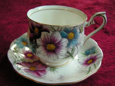 Vintage “Royal Albert” bone china (porcelain) teacup & saucer set.
