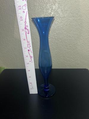 Vintage blue bud vase