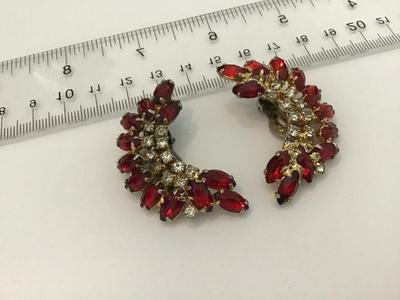 Vintage Rhinestone Climber Earrings