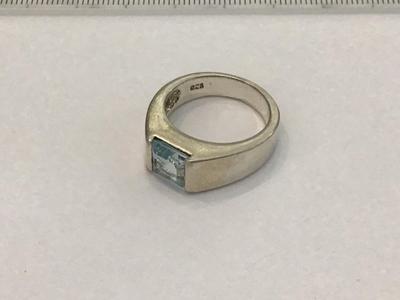925 Silver Ring Blue Stone