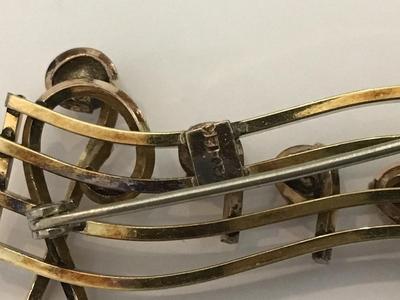 12 k Gold Filled Rhinestone Brooch