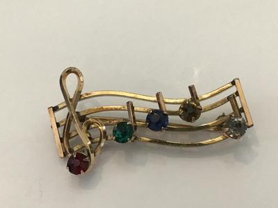 12 k Gold Filled Rhinestone Brooch