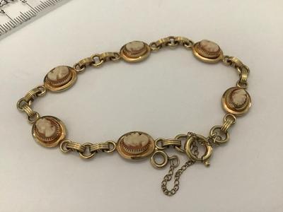 12 K Gold Filled Cameo Bracelet