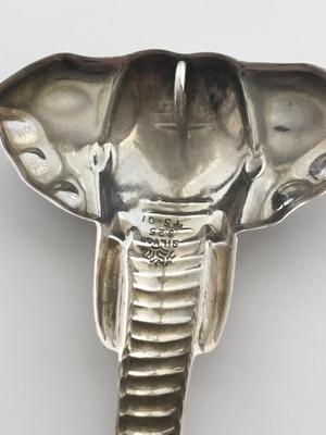 925 silver marked elephant necklace pendant