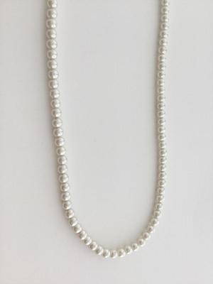 Faux pearl beaded fashion necklace