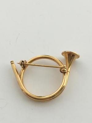 Vintage marked fashion horn pin