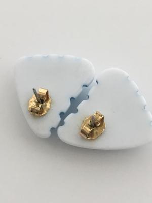 Avon. Marked white and blue stripe earrings