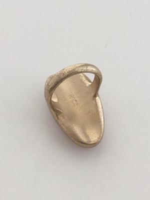 Gold tone faux pink stone type ring