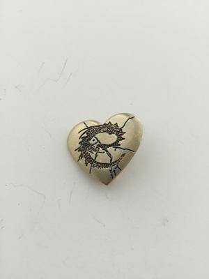 TCF msrked small gold tone heart pin