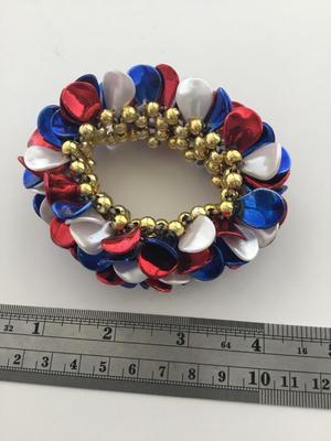 White blue and red stretchy fashion bracelet