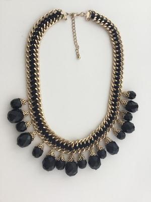 Beautiful black and gold tone fashion necklace