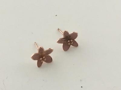 Rose gold tone small flower earrings