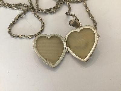 Italy 925 Locket With Heavy 925 Italy Chain. Vintage
