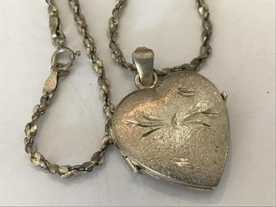 Italy 925 Locket With Heavy 925 Italy Chain. Vintage
