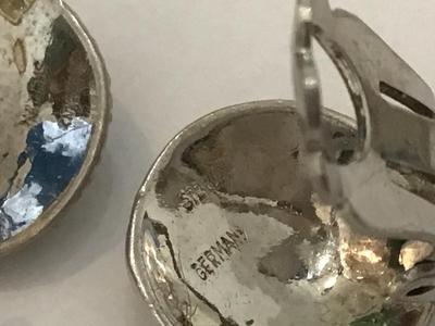 Sterling Silver Germany Marcasite Clip on Earrings