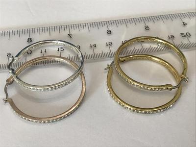 Origami owl Hoop Earrings. Silver and Gold Tone