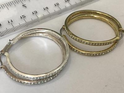 Origami owl Hoop Earrings. Silver and Gold Tone