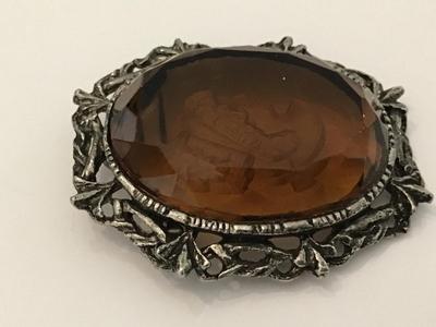 Glass Cameo Brooch