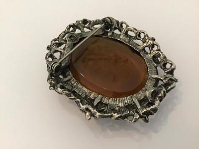 Glass Cameo Brooch