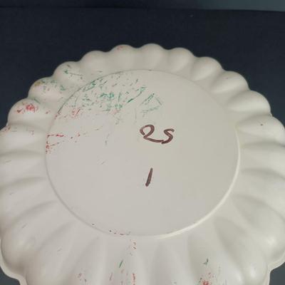 LOT 141: Vintage Christmas- Tinsel Ball, Ceramic Cookie Dish, Shiney Brites, Molded Plastic Santa Bowl & More