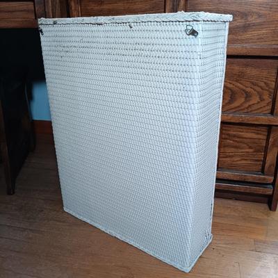LOT 143: Triumph Escape Rollator Foldable Walker with Seat, White Wicker Wall Cabinet & Chrome Shoe Rack
