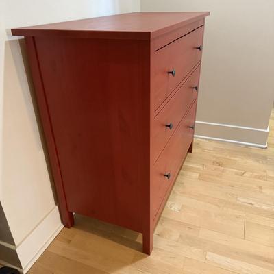 Red Three-Drawer Chest of Drawers (P-HS)