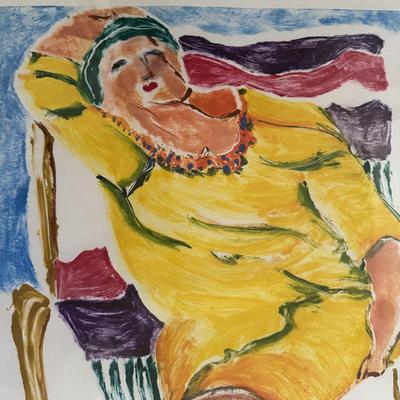 “At the Beach” Monotype by Artist Fran Knight (P-HS)