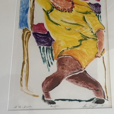 “At the Beach” Monotype by Artist Fran Knight (P-HS)