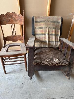 Vintage rocking chair and a side chair