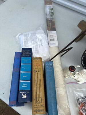 Group of decor, books in vintage