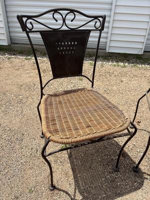 2 iron/wicker chairs