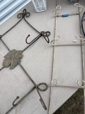 Vintage wooden bed tray, wall, decor, and plate racks