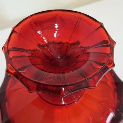 Fostoria Ruby Red Argus Goblets & Coin Glass Compote (E-HS)