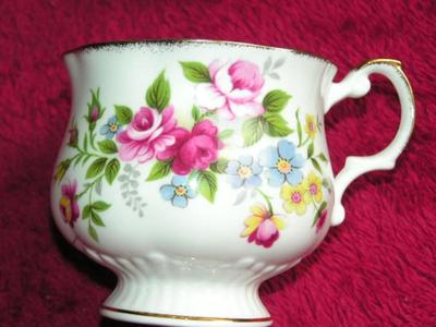 Royal Dover fine bone china teacup & saucer, made in England, gold trimmed