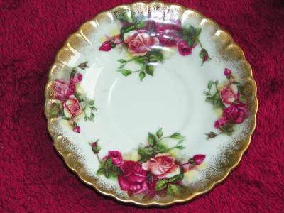 Vintage Royal Sealy China (Japan), footed teacup & saucer. Elegantly painted