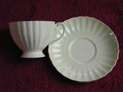 Vintage Foley Bone China (England), traditional footed teacup & saucer