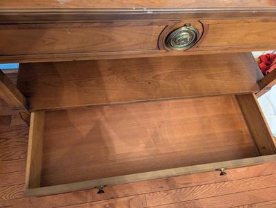 Two-Drawer Drop Leaf Rolling Buffet